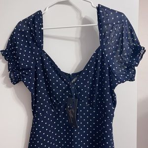 ASOS Polka Dot navy dress